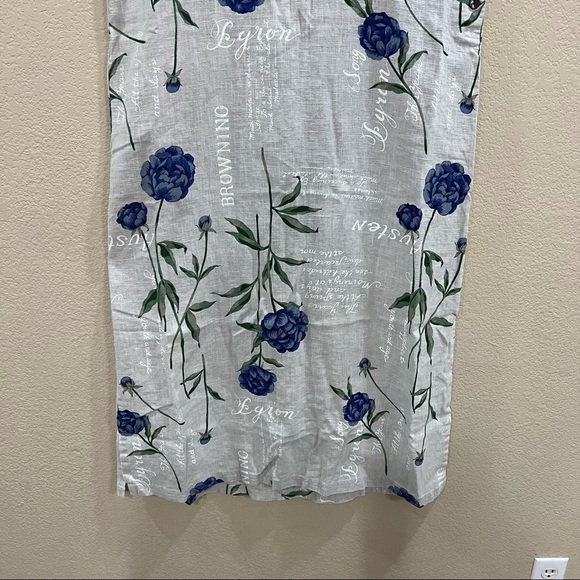 Sweet Jessie Petite 100% Linen Dress Floral Side Buttons Back Pocket Sz LP Boho - Picture 3 of 7